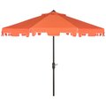 Safavieh Zimmerman 9 ft. Market Umbrella, Orange and White PAT8000G